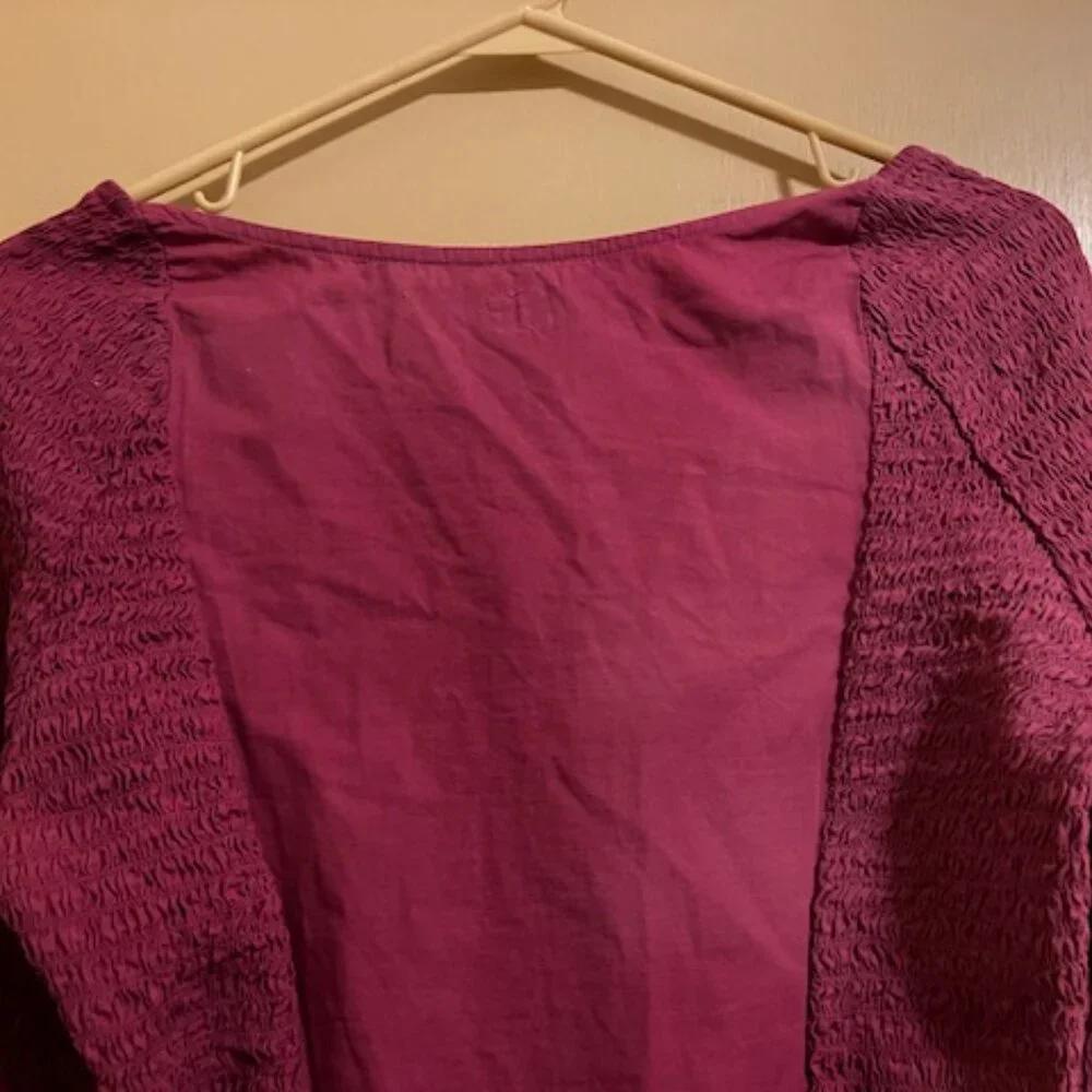 Free People Burgundy Red Peplum Top